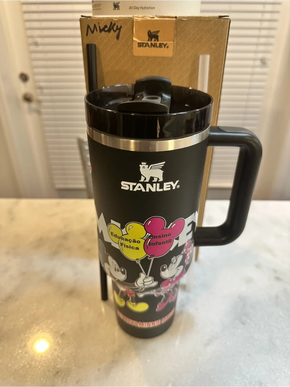 Stanley Mickey & Minnie Mouse Black & Silver Unique & Rare 40oz Tumbler - Picture 2 of 13